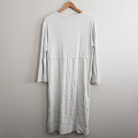 NEW Neiwai Ribbed Knit Drawstring Long Sleeve Dress Gray Violet - Picture 14 of 16